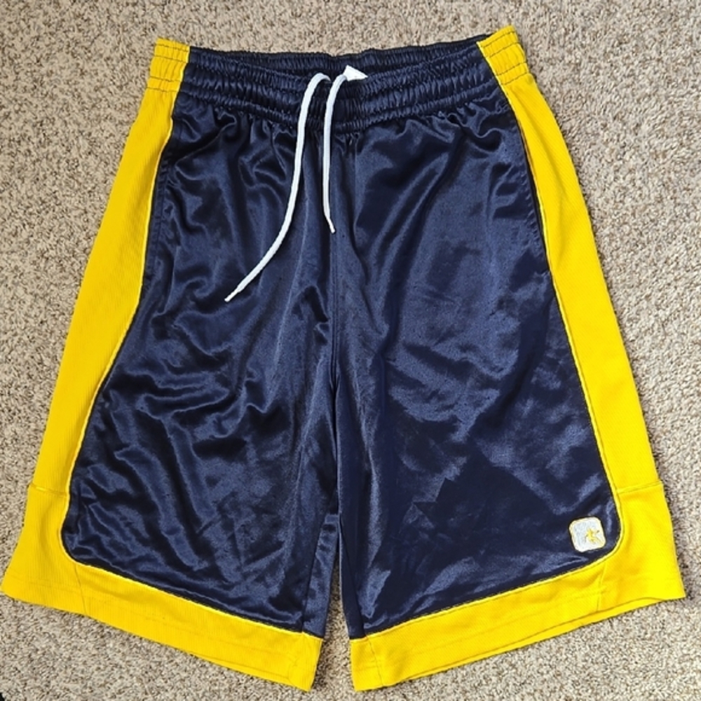 And1 Blue and Yellow Athletic Shorts Lightweight Performance